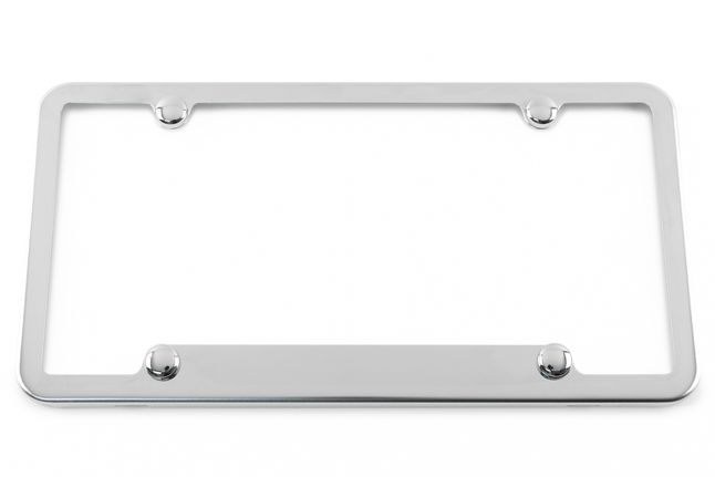 Notched Bottom Real Chrome License Plate Frame