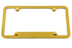 Notched Bottom Gold Chrome License Plate Frame