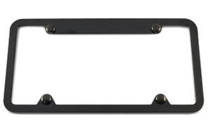 Notched Top Black Chrome License Plate Frame