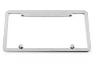Notched Top Real Chrome License Plate Frame