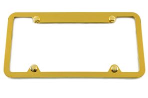 Notched Top Gold Chrome License Plate Frame