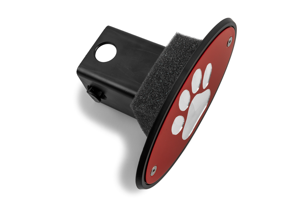 Paw Print Red Receiver Hitch Cover