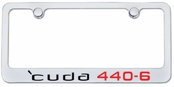 Plymouth Cuda 440-6 Six Pack Engraved License Plate Frame Custom Colors