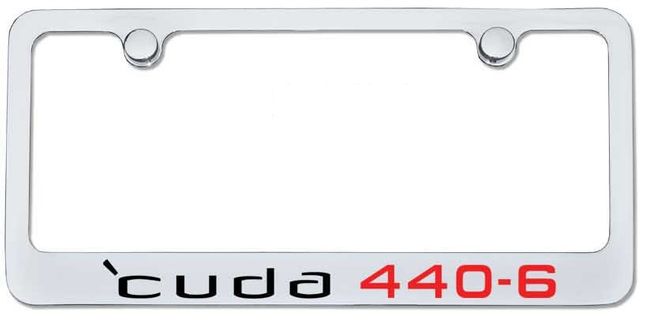 Plymouth Cuda 440-6 Six Pack Engraved License Plate Frame Custom Colors