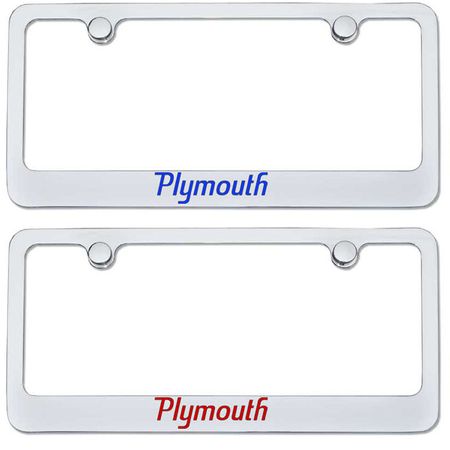 Plymouth Engraved License Plate Frame - Custom Colors