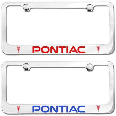 Pontiac Logo Engraved License Plate Frame - Custom Colors and Finish