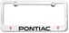 Pontiac Logo Engraved License Plate Frame - Custom Colors and Finish