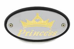 Princess Chrome Receiver Hitch Cover - Gold Engraving