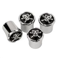 Skull Logo Chrome Tire Valve Caps