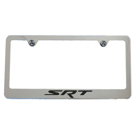 SRT Chrome License Plate Frame - Black Logo
