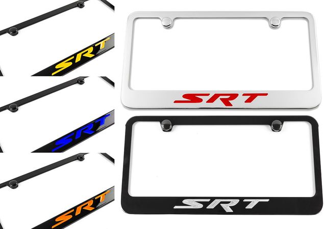 SRT Engraved License Plate Frame - Custom Fill Colors