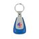 USA Flag Vintage Leather Teardrop Key Chain Fob