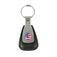 USA Flag Vintage Leather Teardrop Key Chain Fob
