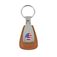 USA Flag Vintage Leather Teardrop Key Chain Fob