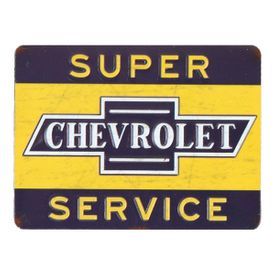 Vintage Super Chevrolet Service Tin Decorative Sign - Toolbox Refrigerator Magnet