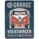 Volkswagen Garage Service Bus Embossed Tin Decorative Sign -Toolbox Refrigerator Magnet