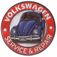 Volkswagen Service Bug Embossed Tin Decorative Sign - Toolbox Refrigerator Magnet