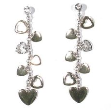 14K Titanium Diamond Heart Earrings