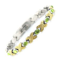 18K Gold Plated Hugs & Kisses Magnetic Bracelet with Crystal Diamonds (Sold Out)