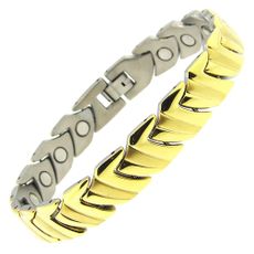 18K Gold Plated Men's Titanium Magnetic Bracelet (Sold Out)