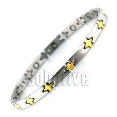 18K Gold Trimmed Lady's Magnetic Styling Bracelet 3/16" Width (Sold Out)