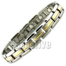 18K Gold Trimmed Magnetic Titanium Bracelet    (Sold  Out)