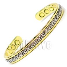 Gold & Silver Two Tone Magnetic Bangle