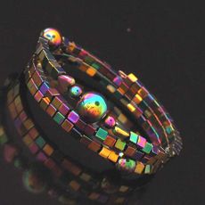 Hematite Magnetic Spring Wrap Bracelet/Anklet Deluxe