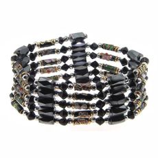 Hematite Magnetic Wrap with Cloisonne 32"