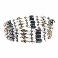 Hematite Magnetic Wrap with Cloisonne 34"
