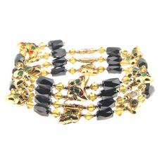 Hematite Magnetic Wrap with Cloisonne Butterflies 29"
