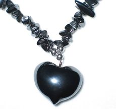 Hematite Necklace with Heart Pendant (Sold Out)