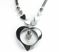 Hematite Necklace with Heart Pendant (Sold Out)