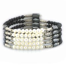 High Fashion Freshwater pearl Hematite Magnetic  Bracelet/Necklace 38"    (Sold Out)