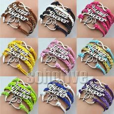 Justin Bieber Fan Braided Charm Bracelets with Floating Hearts