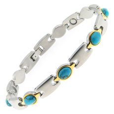 Lady's Magnetic Bracelet Beaded with Turquoise (Sold Out)