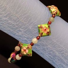 Magnetic Hematite Fashion Bracelet/Anklet with Cloisonne