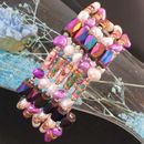 Magnetic Hematite Wrap with Cloisonne & Pearl - 33" 