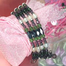 Magnetic Wrap Necklace with Pearl - 33"