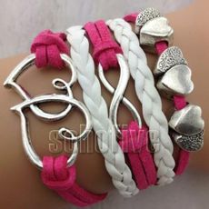 Five Strand Braided Sliding & Floating Hearts Charm Bracelet