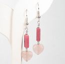 Rose Quartz Rhodonite Beaded Earrings (Sold Out)