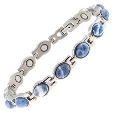 Titanium Magnetic Bracelet with Semiprecious Stone