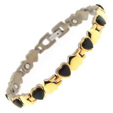 Titanium Magnetic Heart Bracelet with Black Onyx   (Sold Out)