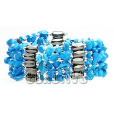Turquoise Magnetic Hematite Lariat 33"   (Sold Out)