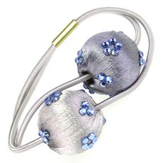 Woven Bead Bracelet Hair Tie w/Swarovski Accents 