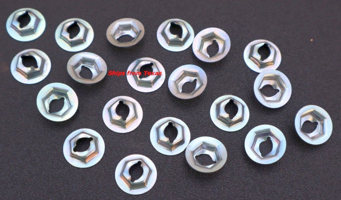 1/4" Stud Size Self Threading Nuts Emblems Moulding (20)