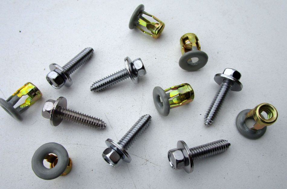 Mirror Mounting Screw & Jack Nuts 1/4"20 X 1" Stainless Steel Bolts