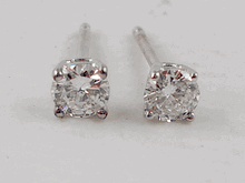 0.35CTW DIAMOND STUD EARRINGS CLARITY ENAHNCED G SI LOW PRICE!!