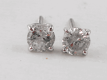 0.53CTW DIAMOND STUD EARRINGS CLARITY ENHANCED G-I1 LOW PRICE