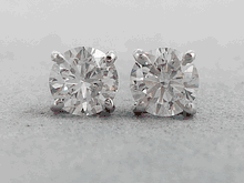 0.60 CTW DIAMOND STUD EARRINGS 1/3 CARAT EACH LAB GROWN DIAMONDS F VS LOW PRICE
